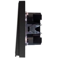 KRANZ Выключатель STRONG 2 кл проходной (переключатель) 10А с/у графит