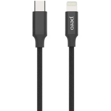 PERO Кабель DC-05, Lightning (m) - USB Type-C (m), 2м, 3A, черный [prdc-05tc8p2mb]