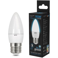 GAUSS Лампа светодиодная 103102310 9.5Вт цок.:E27 свеча 220B св.свеч.бел.хол. (упак.:10шт)