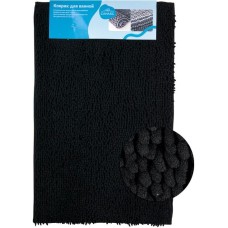 САНАКС - Коврик в ванную МОСС, одинарный, черный, 50 х 80 см, 100% хлопок, ворс 20 мм 00414