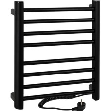 BRIMIX - Полотенцесушитель электрический, ЛЕСЕНКА, 500 х 600 х 100 мм, 8 перекладин, 92 W, из алюминия, цвет ЧЕРНЫЙ. 08061B