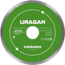URAGAN CERAMO 125 мм, диск алмазный отрезной сплошной (36707-125)