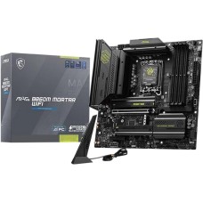 MSI Материнская плата MAG B860M MORTAR WIFI B860, LGA1851, 4*DDR5, 1*PCIEx16, 1*PCIEx4, 3*M.2, 2*TypeC, 3*USB3.2Gen2, 2*USB3.2 Gen1, 8*USB2.0, 4*SATA3.0, 5G, Type-C(DP), DP, HDMI, M-ATX, RTL
