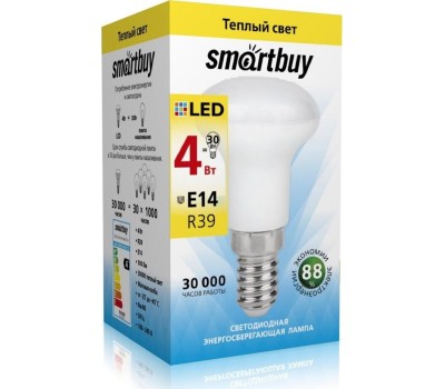 Светодиодная (LED) Лампа SMARTBUY (SBL-R39-04-30K-E14) 4W/3000/E14