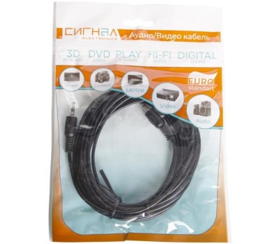 Кабель СИГНАЛ (4540) шнур 3,5Дж-3,5Дж 5,0 м