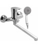 Смеситель для ванны САТУРН 48010 Смеситель в ванную длинный нос с дивертором на корпусе, шаровый 40 мм