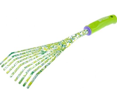 Грабли PALISAD Грабли веерные 9-зубые, 130х415 мм, стальные, пластиковая рукоятка, FLOWER GREEN 620425