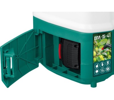 Опрыскиватель ЗУБР ОПЛ-15-41 15 л бак, 1 АКБ (4Ач), 5 кг опрыскиватель аккумуляторный, Li-Ion 18В