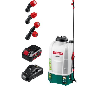 Опрыскиватель ЗУБР ОПЛ-15-41 15 л бак, 1 АКБ (4Ач), 5 кг опрыскиватель аккумуляторный, Li-Ion 18В