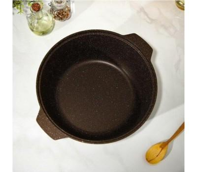 Жаровня КУКМОР жмк528а а/пр литая 5,0л стекл/кр Кофейный мрамор