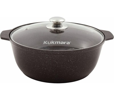 Жаровня КУКМОР жмк528а а/пр литая 5,0л стекл/кр Кофейный мрамор