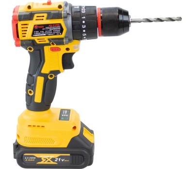 Дрель-шуруповёрт EDON AD-21PBL желтый/черный 24895 21В, 2аккум., бесщеточный