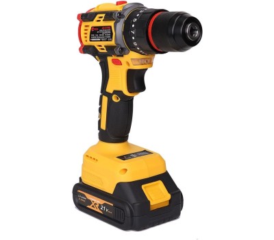 Дрель-шуруповёрт EDON AD-21PBL желтый/черный 24895 21В, 2аккум., бесщеточный