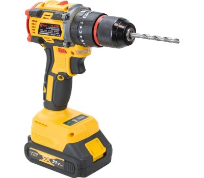 Дрель-шуруповёрт EDON AD-21PBL желтый/черный 24895 21В, 2аккум., бесщеточный