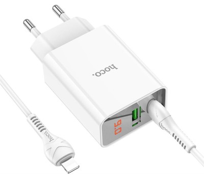 СЗУ HOCO (6931474769824) C100Aaa 1USB+1Type-C 3.0A QC3.0 PD 20W , White