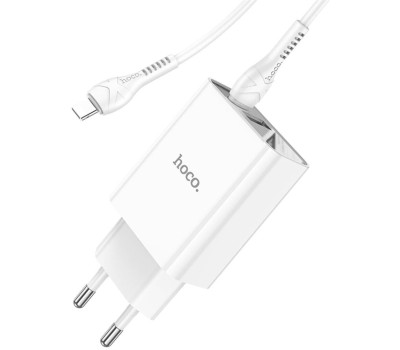 СЗУ HOCO (6931474769824) C100Aaa 1USB+1Type-C 3.0A QC3.0 PD 20W , White