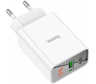 СЗУ HOCO (6931474769824) C100Aaa 1USB+1Type-C 3.0A QC3.0 PD 20W , White