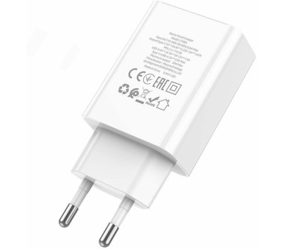 СЗУ HOCO (6931474769824) C100Aaa 1USB+1Type-C 3.0A QC3.0 PD 20W , White