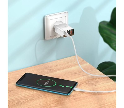 СЗУ HOCO (6931474769824) C100Aaa 1USB+1Type-C 3.0A QC3.0 PD 20W , White