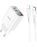 СЗУ HOCO (6931474769824) C100Aaa 1USB+1Type-C 3.0A QC3.0 PD 20W , White