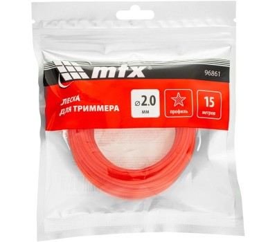 Леска для триммера MTX Леска для триммера звезда 2,0 мм х 15 м //