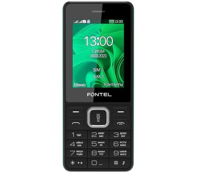 Телефон мобильный FONTEL FP240 черно-зеленый