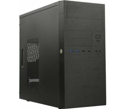 POWERMAN ES555BK PM-450ATX U3*2+TypeC*2+2*combo Audio; intrusion switch; power button lock; Extra 2xHDD cage; plastic screwless parts [6188250]