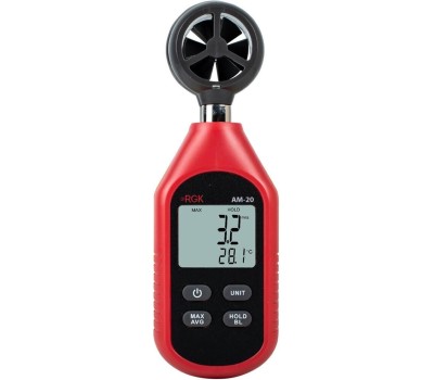 Термоанемометр RGK Термоанемометр портативный AM-20, крыльчатый, красный/ черный [776288]