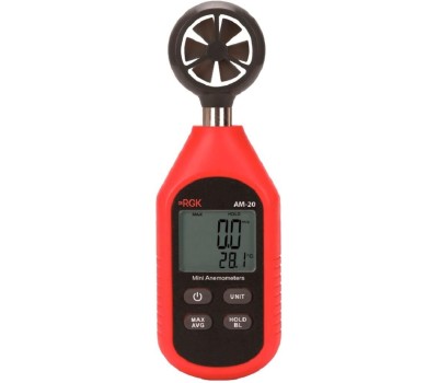 Термоанемометр RGK Термоанемометр портативный AM-20, крыльчатый, красный/ черный [776288]