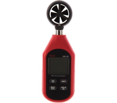 Термоанемометр RGK Термоанемометр портативный AM-20, крыльчатый, красный/ черный [776288]