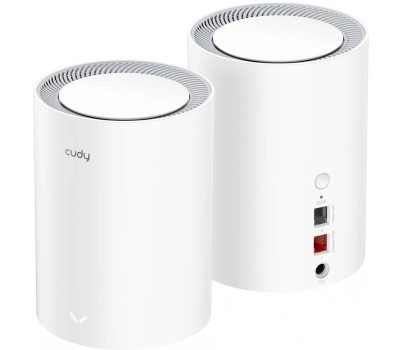 Маршрутизатор CUDY Маршрутизатор AX3000 Wi-Fi 6 Mesh 2 5G Solution 2.5G Solution 2-Pack, Dual-Band, Chipset MT7981BA+MT7976CN+RTL8221B, 802.11ax/ac/a/b/g/n, 2402Mbps at 5GHz + 574Mbps at 2.4GHz, 2.5G WAN+GE LAN, 5 internal antennas, MU-MIMO, DDNS, Zerotie