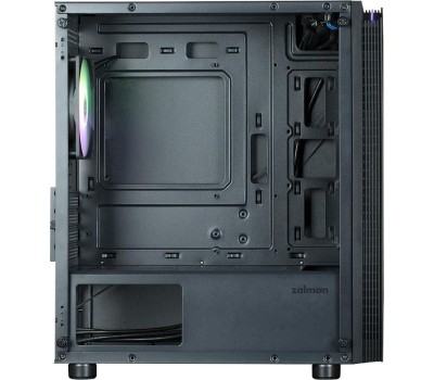 Корпус для ПК ZALMAN Корпус MINITOWER mATX Mini-ITX W/PSU до 8xFan(1x120mm ARGB предустановлено) черный с окном T4 Plus