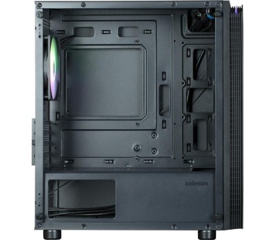 Корпус для ПК ZALMAN Корпус MINITOWER mATX Mini-ITX W/PSU до 8xFan(1x120mm ARGB предустановлено) черный с окном T4 Plus