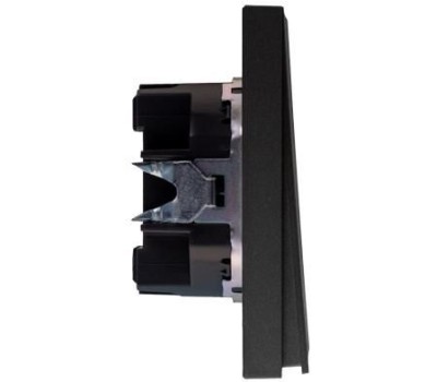 KRANZ Выключатель STRONG 2 кл проходной (переключатель) 10А с/у графит