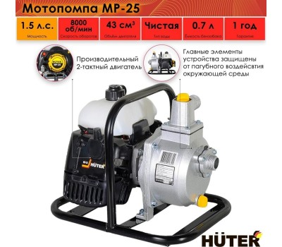 Мотопомпа HUTER MP-25