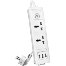 DELI универсальный ET407/ 3розетки + 3USB , 2 м