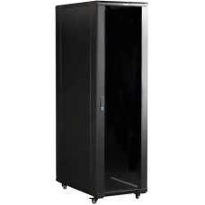 LANMASTER Шкаф коммутационный TWT-CBB-18U-6X6-G1 напольный, стеклянная передняя дверь, 18U, 600x600 мм