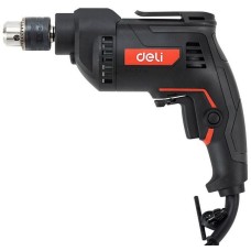 Дрель DELI Дрель сетевая DE-DZ10-2E (500Вт, 10мм, 3300об/мин, картон)