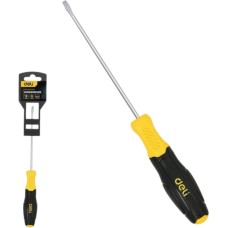 DELI Шлицевая отвертка DL6383001N 8х300мм сталь Cr-V, двухкомпонентная прорезиненная рукоять