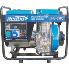 REDBO DPG-6500 Генератор дизельный (6.5 кВт/7.0 кВт, ручной/электро стартер, 498см3, дисплей)