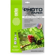 CACTUS Фотобумага CS-MSA410050 A4/100г/м2/50л./белый матовое самоклей. для струйной печати