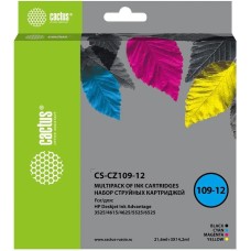 CACTUS Картридж струйный CS-CZ109-12 черный/голубой/желтый/пурпурный набор (64.2мл) для HP DJ IA 3525/5525/4525 с чипом