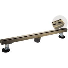 САНАКС - Трап 600х32 мм, нержавеющая сталь, линейный, вертикальный, щелевой, с сухим затвором, двухсторонняя решетка , цвет БРОНЗА. 40067