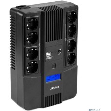 ИБП БАСТИОН ИБП SKAT-UPS 800-AID-IN-1x9-8 {Line-interactive, 800/480Вт, LCD-дисплей, USB/ RJ-45, АКБ 1х 9Ач, сверху ЕВРО 4+4, реестр МПТ} (8933)