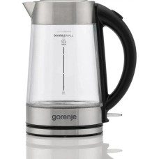 GORENJE Чайник электрический K17GDWII 1.7л. 2200Вт серебристый/черный корпус: стекло/металл/пластик
