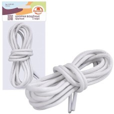 MULTIDOM Шнурки вощеные круглые. Длина 120 см, 1 пара (белые) VL56-165