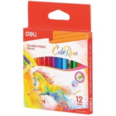 DELI Карандаши цв. EC00400 ColoRun трехгран. тополь 12цв. коробка/европод