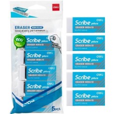 DELI Набор ластиков EH00410-MT Scribe прямоугольный 60x24x12мм ПВХ белый блистер (5шт)