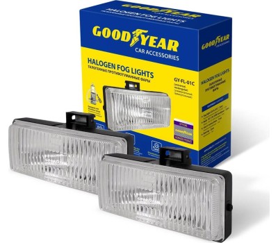 Противотуманные фары GOODYEAR GY019007 фары противотуманные галогенные универсальные с лампами (прямоугольные GY-FL-01C / H3 12V: 2шт.)