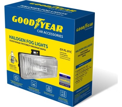 Противотуманные фары GOODYEAR GY019007 фары противотуманные галогенные универсальные с лампами (прямоугольные GY-FL-01C / H3 12V: 2шт.)